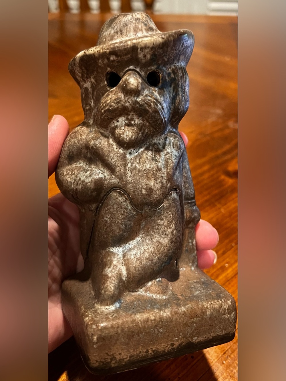 Peter’s Pottery Mississippi Artist Signed Rebel Figure Nutmeg “Ole Miss” Col Reb
